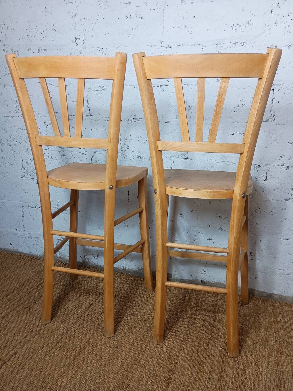 Paire de chaises bistrot hautes années 50