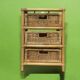 Commode vintage en rotin et bambou
