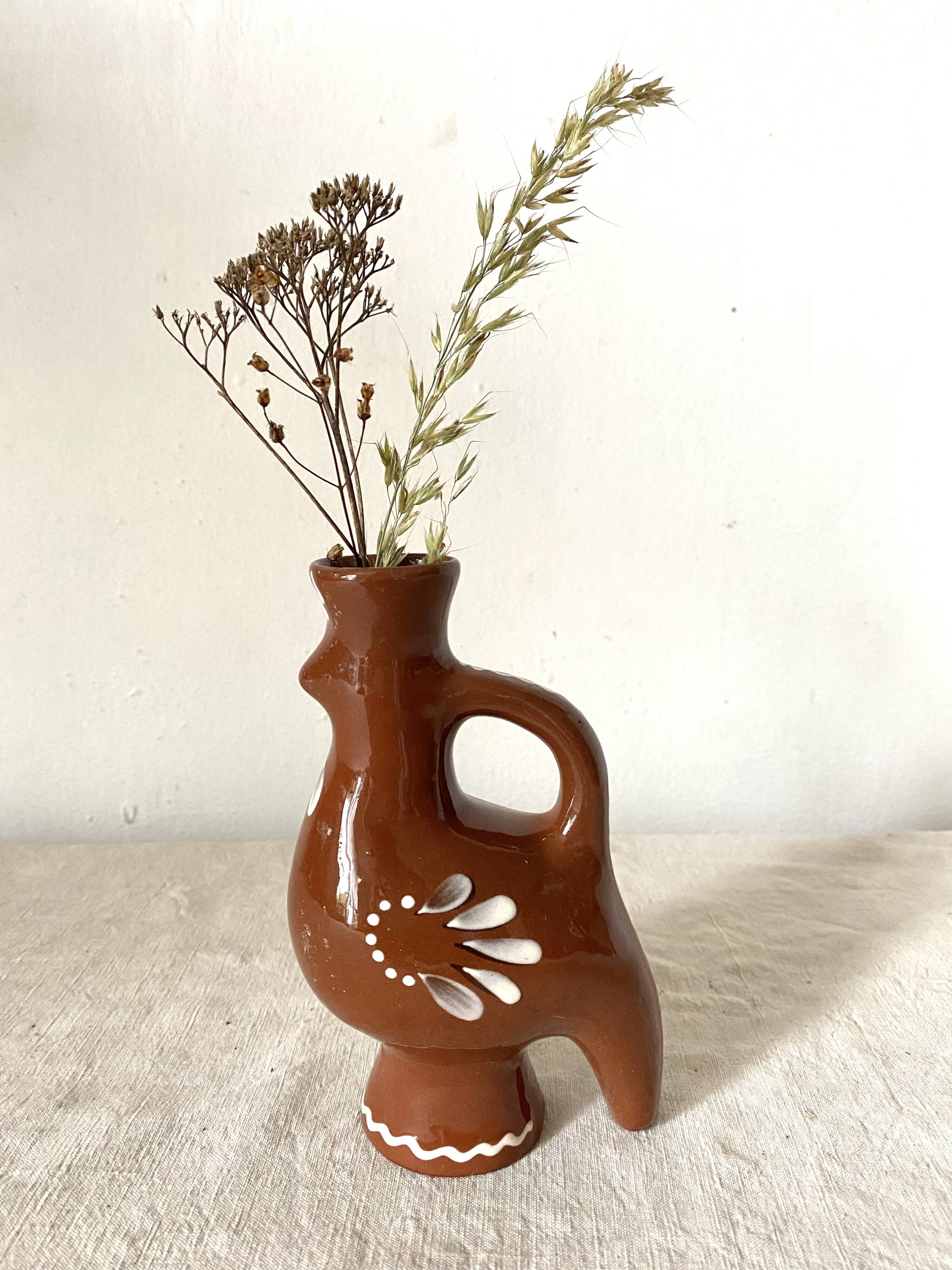 Ceramic bird soliflore vase