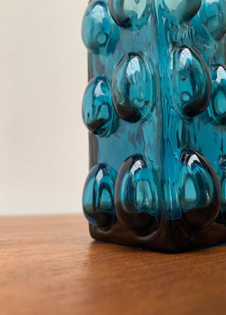 Bubble glass vase from the mid-century Scandinavian space age by Wilhelm Braun-Feldweg for Hirschberg, 1960s.