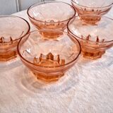 5 vintage thick glass ice cream or champagne coupes