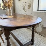 19th century oval solid oak table