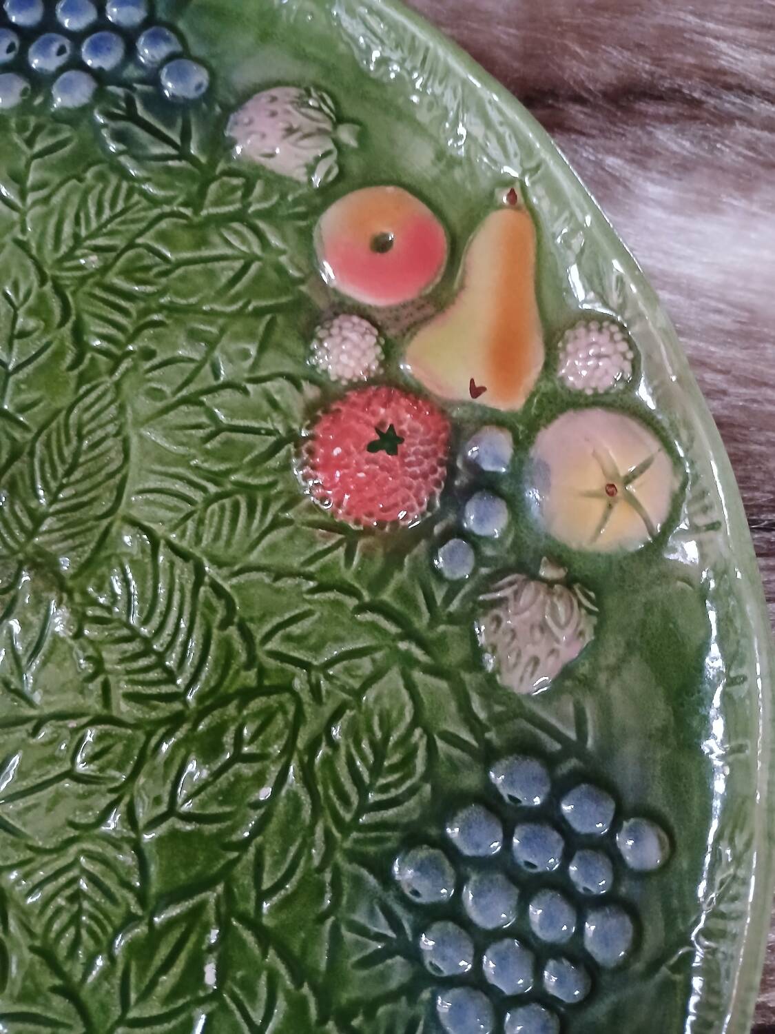 Large antique earthenware dish