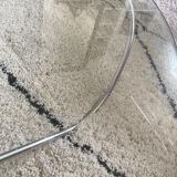 Round coffee table glass and steel design Kaeko Objekto Rafic Farah