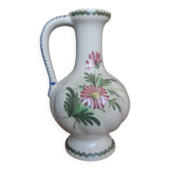 Earthenware vase with floral decoration, Saint-Clément style