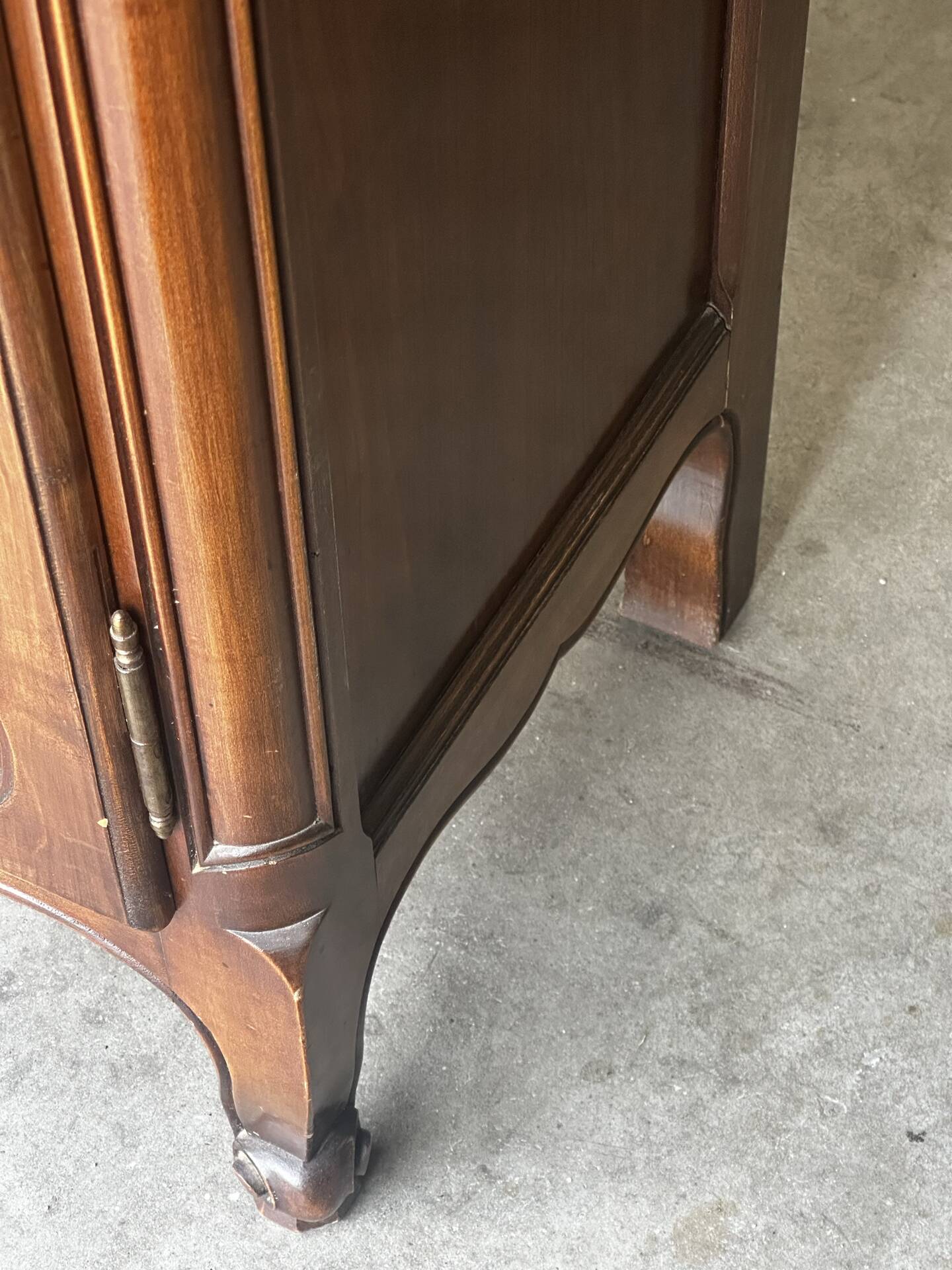 Sideboard, Louis XV style secretary in cherry wood, 1960s.