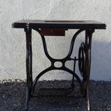 standing console of an old sewing machine