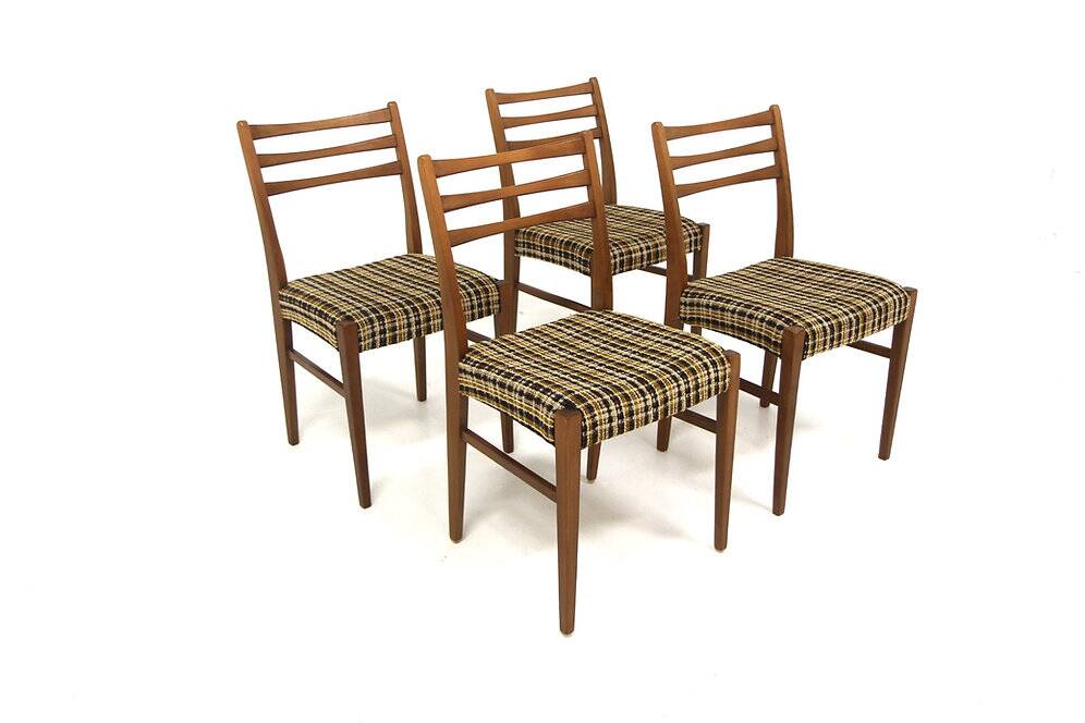 Set de 4 chaises scandinave en hêtre, Suède, 1960