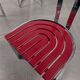 Postmodern chairs in chromed steel and red wood, set of 4, 1980s