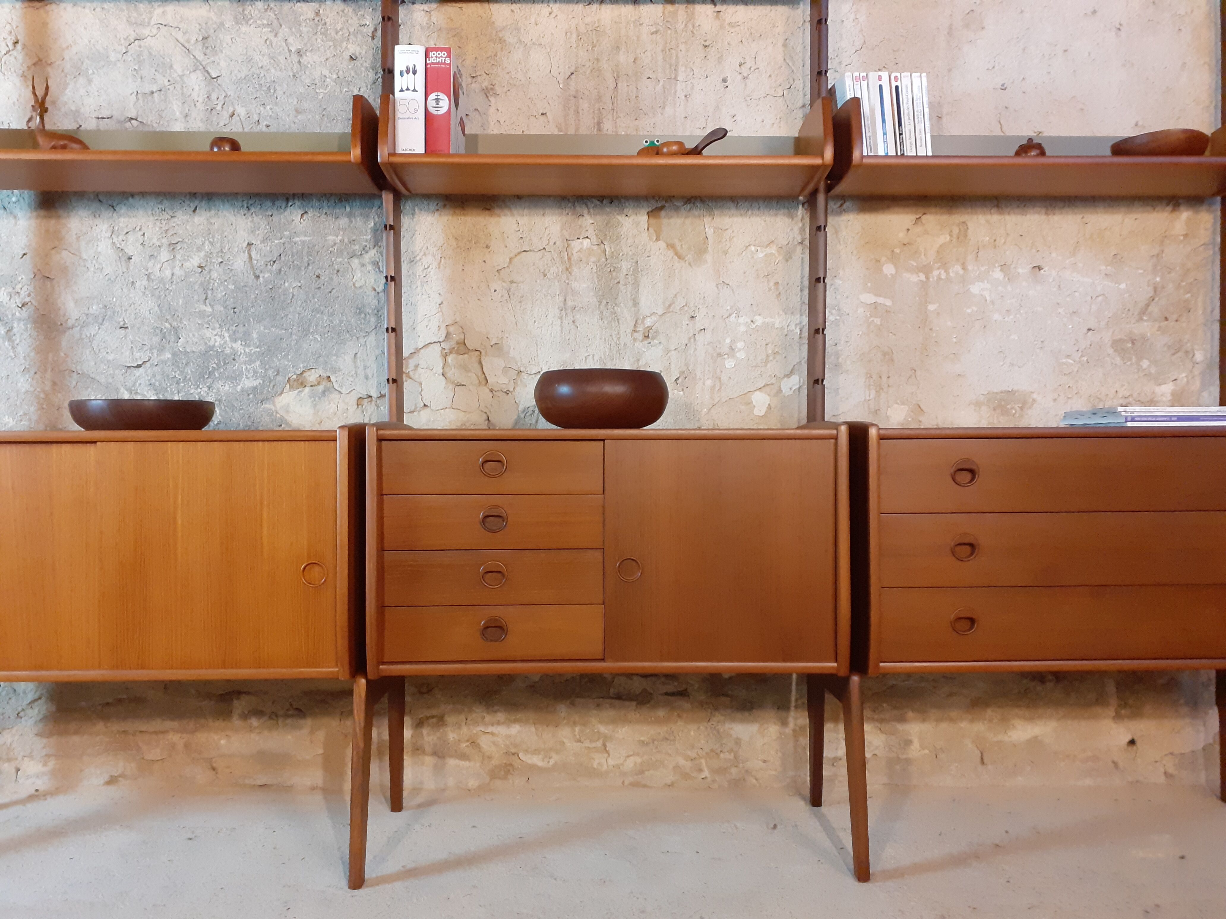 Meuble en teck, 3 modules, modèle Ergo par Blindheim, Norvège 1960