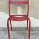 Set of 4 chairs old Tolix T1 metal stackable red vintage