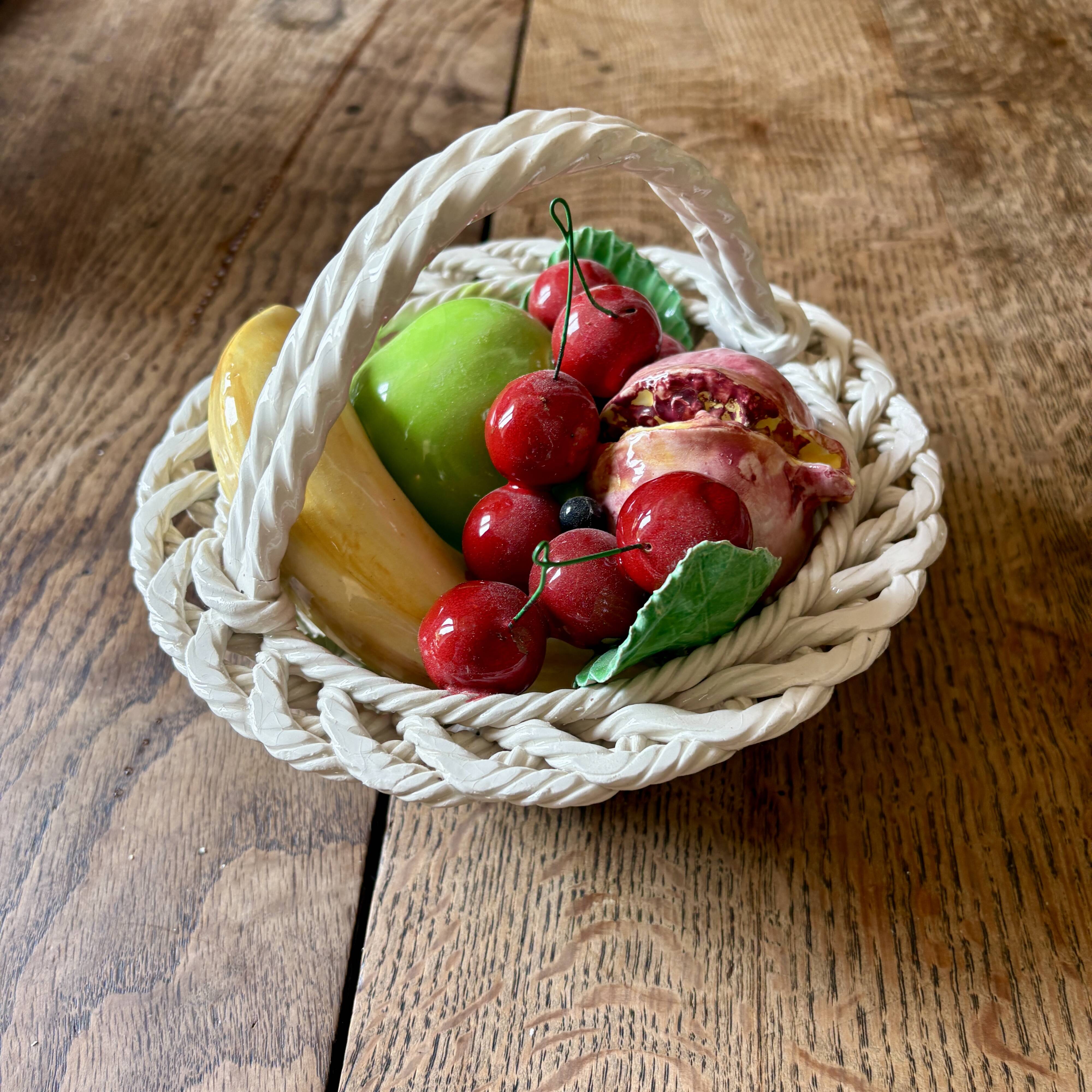 Vintage ceramic fruit basket