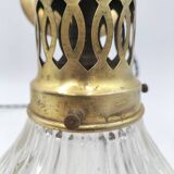 Pair of holophane glass pendants