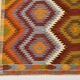Tapis Kilim tribal vintage orange vert 6x9, 177x290 cm