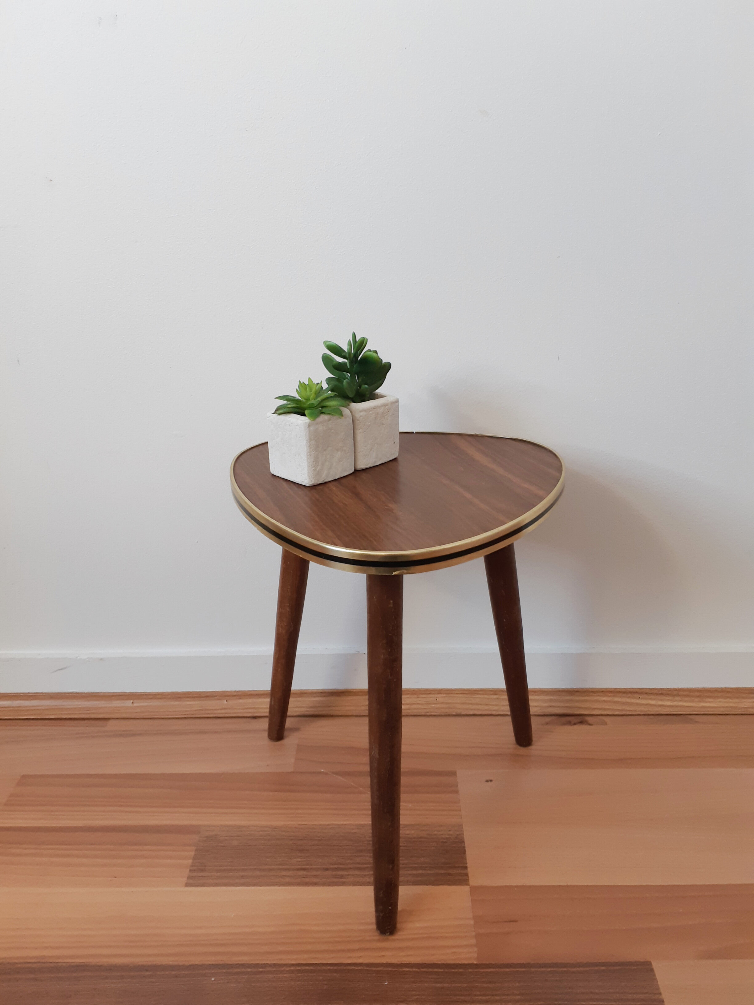 Wooden pedestal table, vintage French, 50s