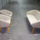 Sofa 3 Chair Danish cocktail of the 50s/60s gray / white