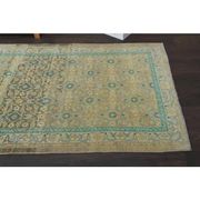 Vintage Turkish Oushak Handmade Wool Cotton Orange Runner Rug 108x294