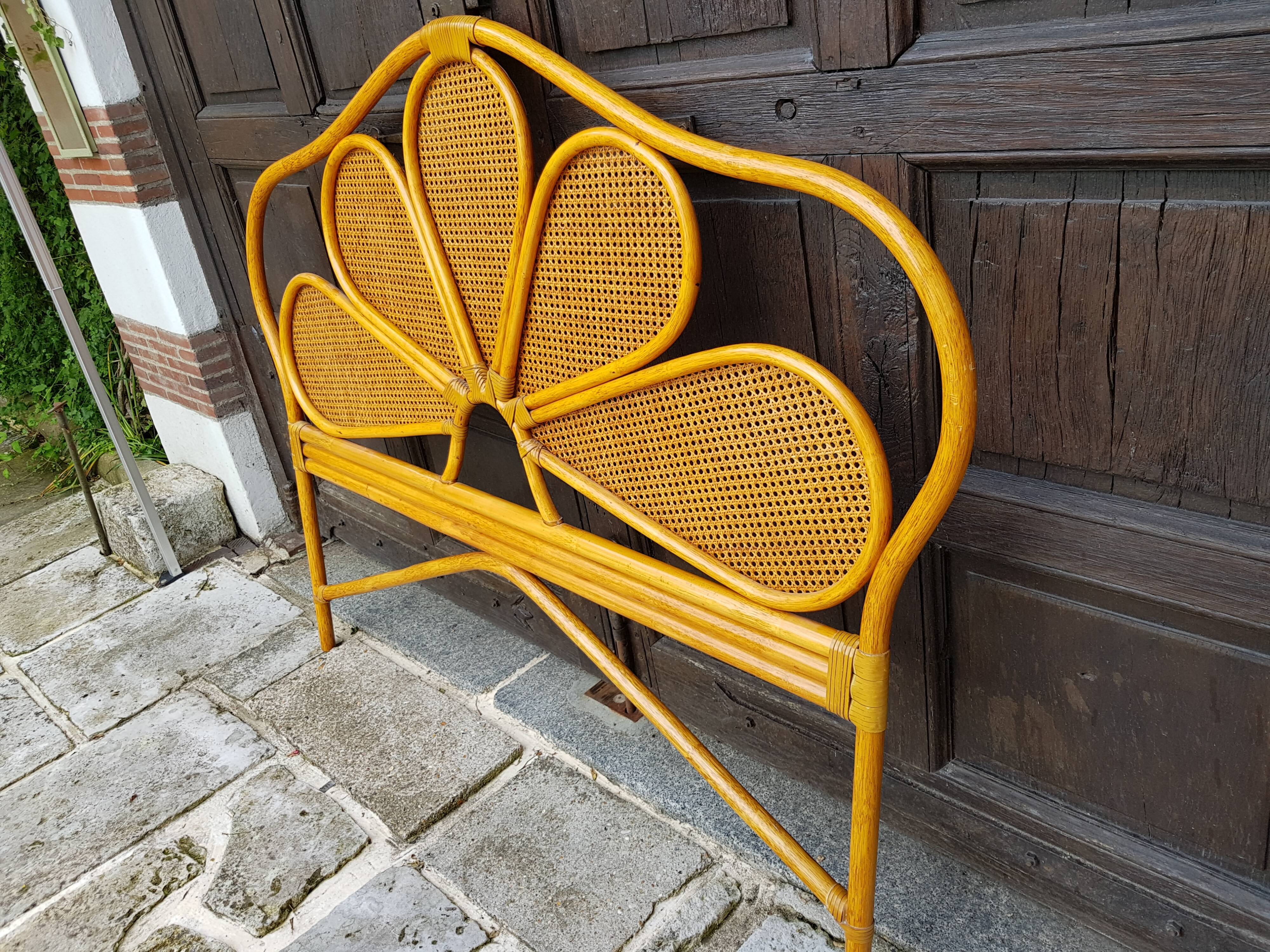 Rattan and caning headboard