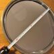 Round silver-plated metal tray and mirror