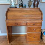 Cylinder Desk in Solid Pine - Careful Restoration - Bohemian Style