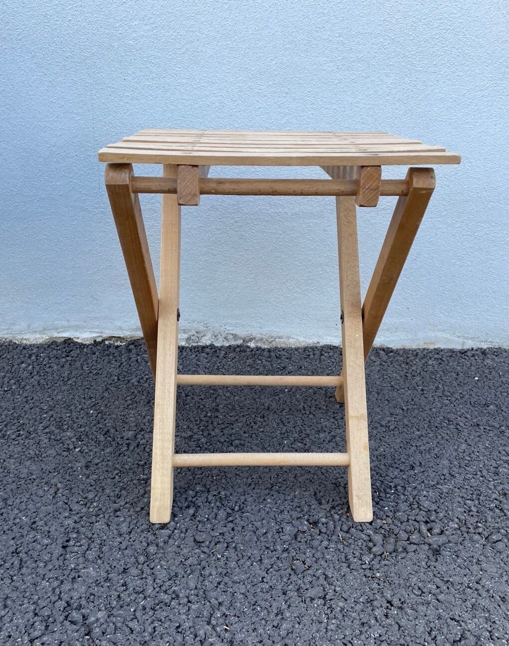 Vintage wooden folding stool