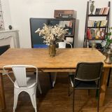 Raw wooden farm table