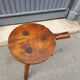 Tabouret tripode ancien  en chêne massif art populaire 