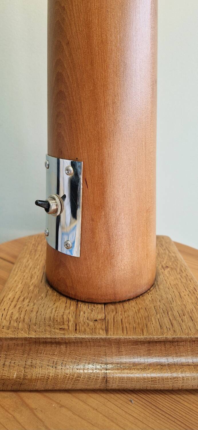 Large nautical lamp in wood and brass from the 80s