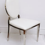 White skai chair and chrome legs