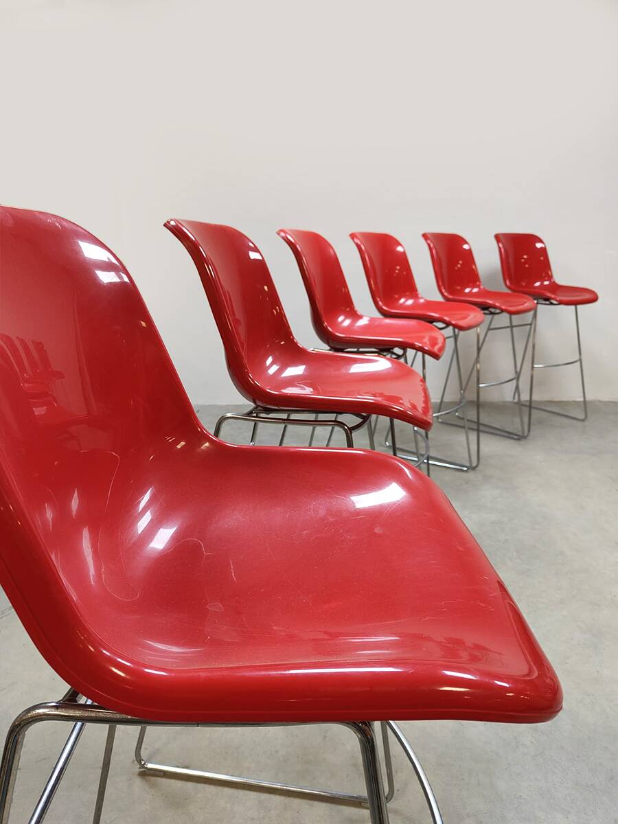 6 x Dutch design vintage Spirit barstools