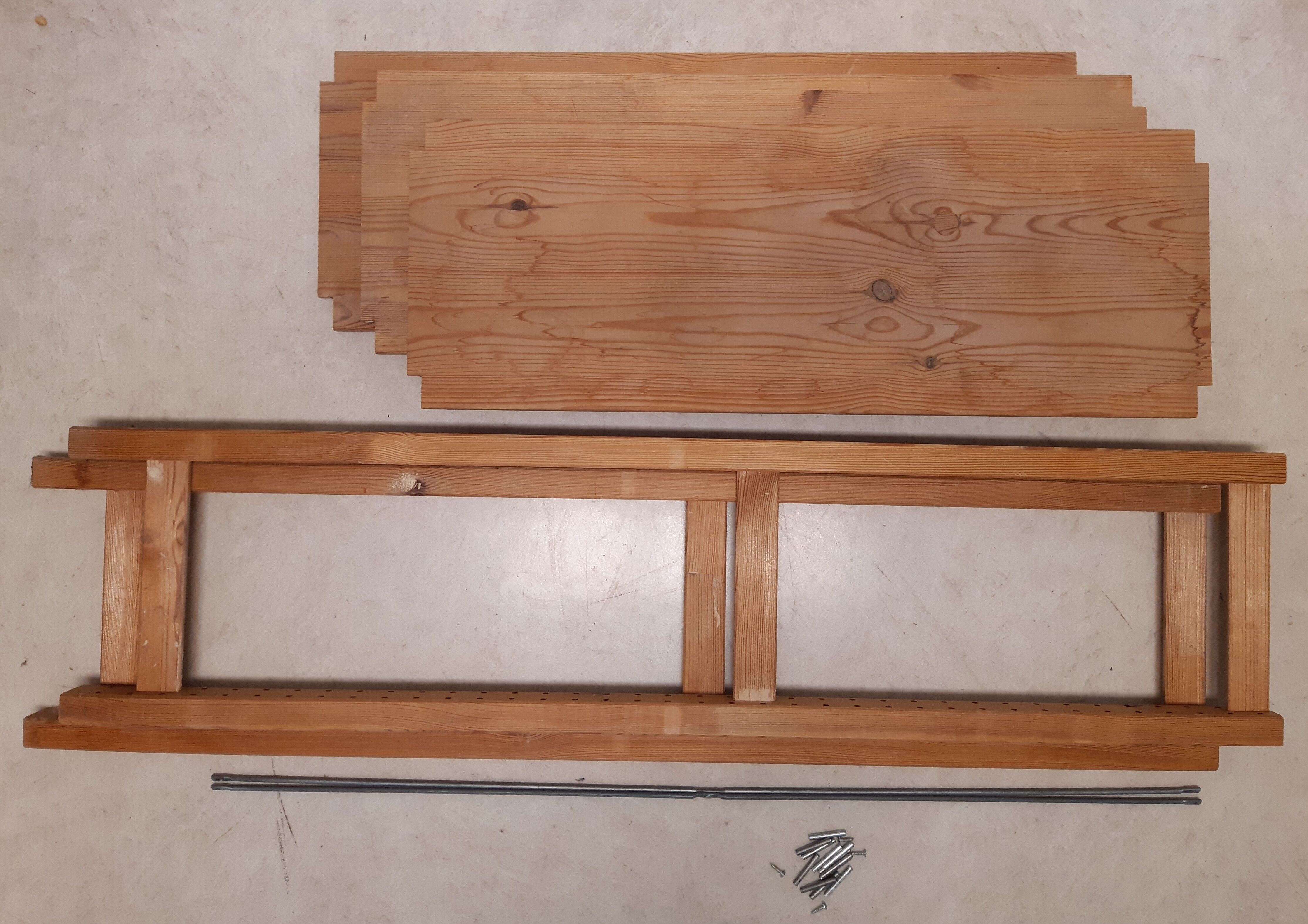 Pine shelf, Scandinavian style Lundia, vintage 70s
