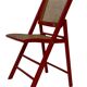 Vintage  Mid-Century Woven Cane Folding Chair  1960s in red cesca style