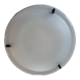 Ceiling lamp wall lamp, shape "galette" frosted glass, white lacquered metal base diameter 30cm
