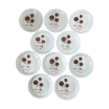 Series of 10 Sarreguemines dessert plates