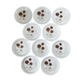 Series of 10 Sarreguemines dessert plates
