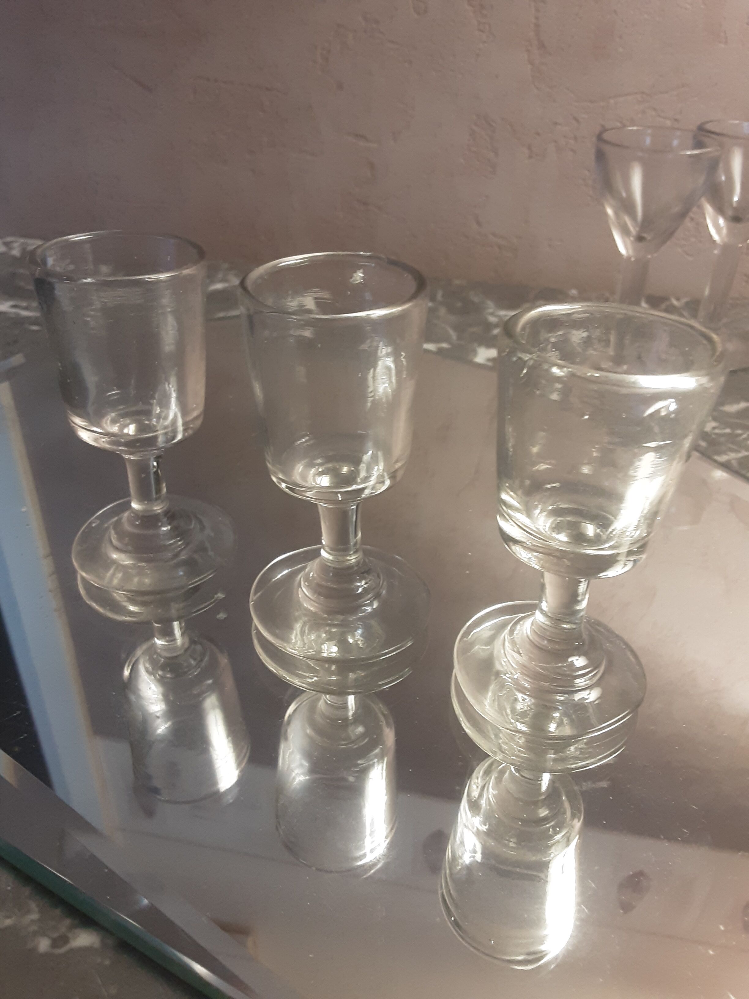 Lot old liquor glasses