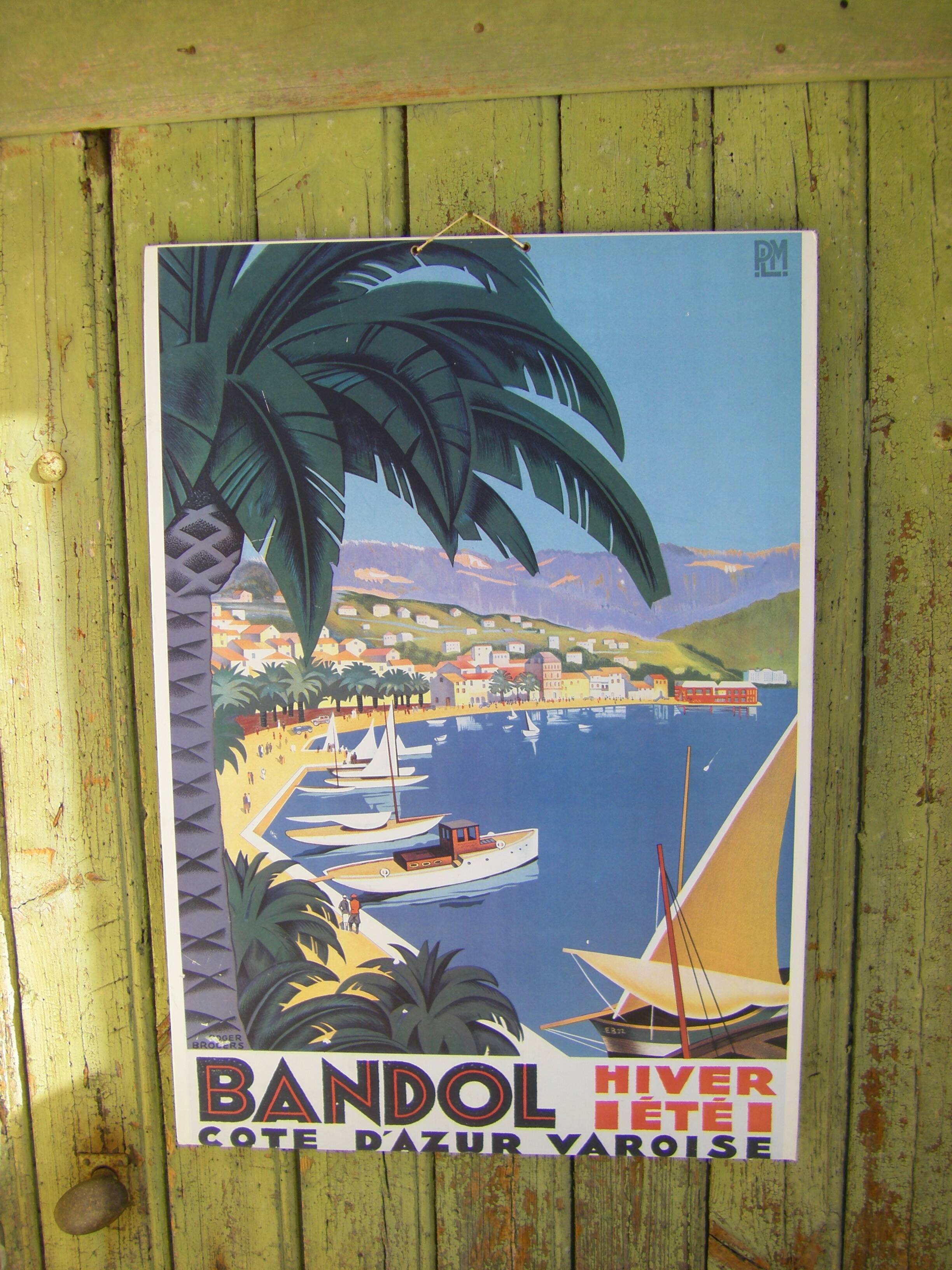 Carton publicitaire "port de Bandol" 65.5 x 46