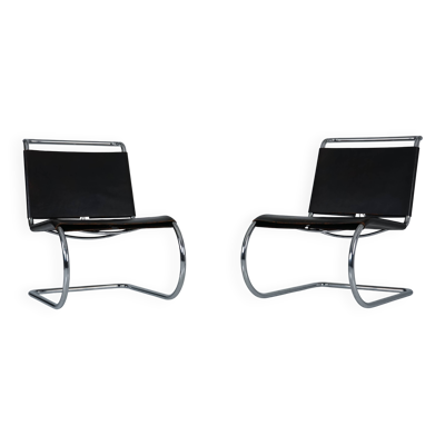 Chaise en acier tubulaire MR30/5 par Ludwig Mies van der Rohe pour Knoll Ensemble de