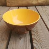 Brown and yellow ceramic bowl Digoin Sarreguemines