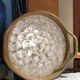 Round tray in mother of pearl and rattan