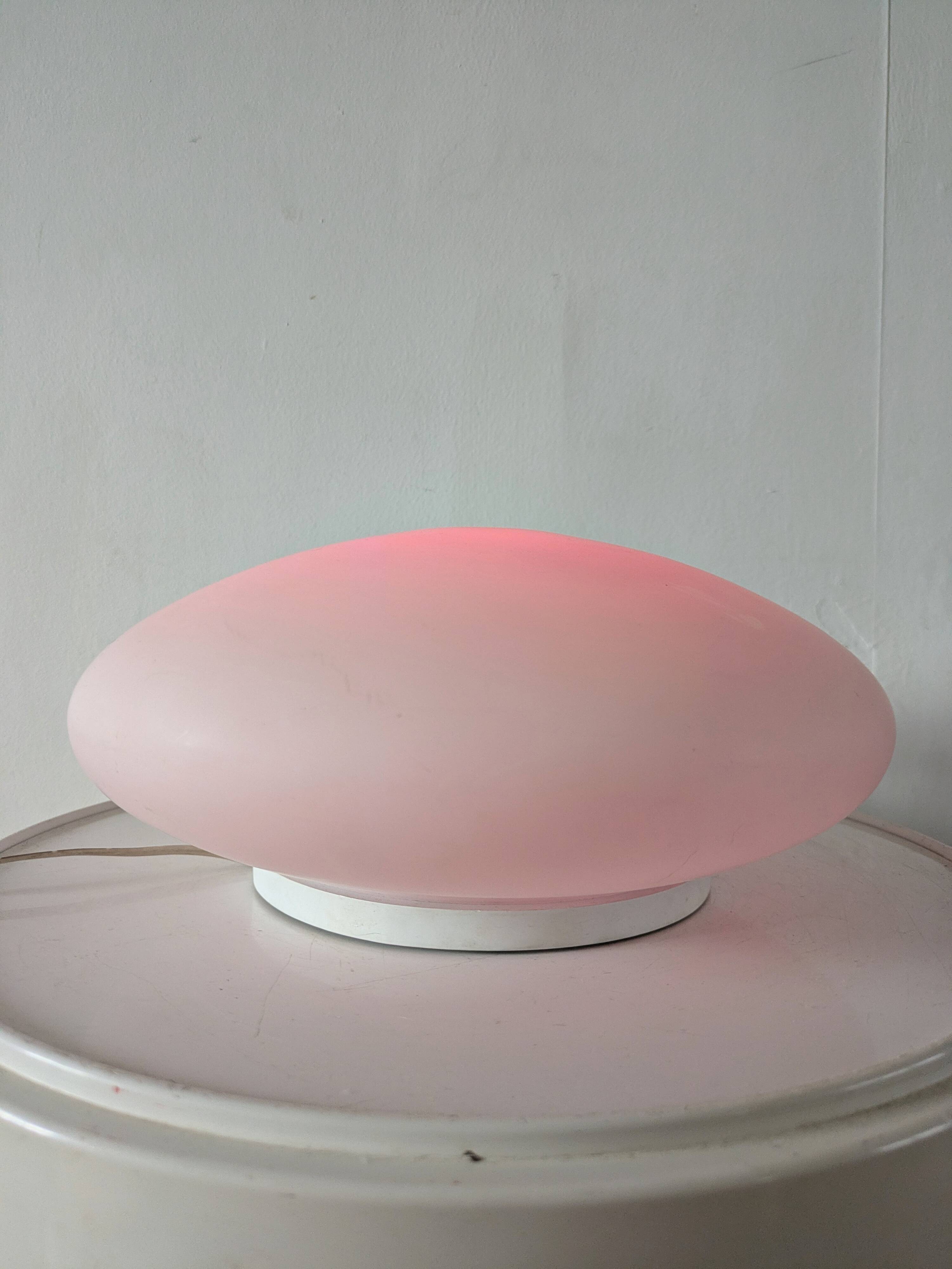 White opaline pebble lamp dlg Joseph André Motte