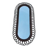 Oval rattan mirror