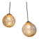 Pair of amber bubble glass pendant lights, 1970s