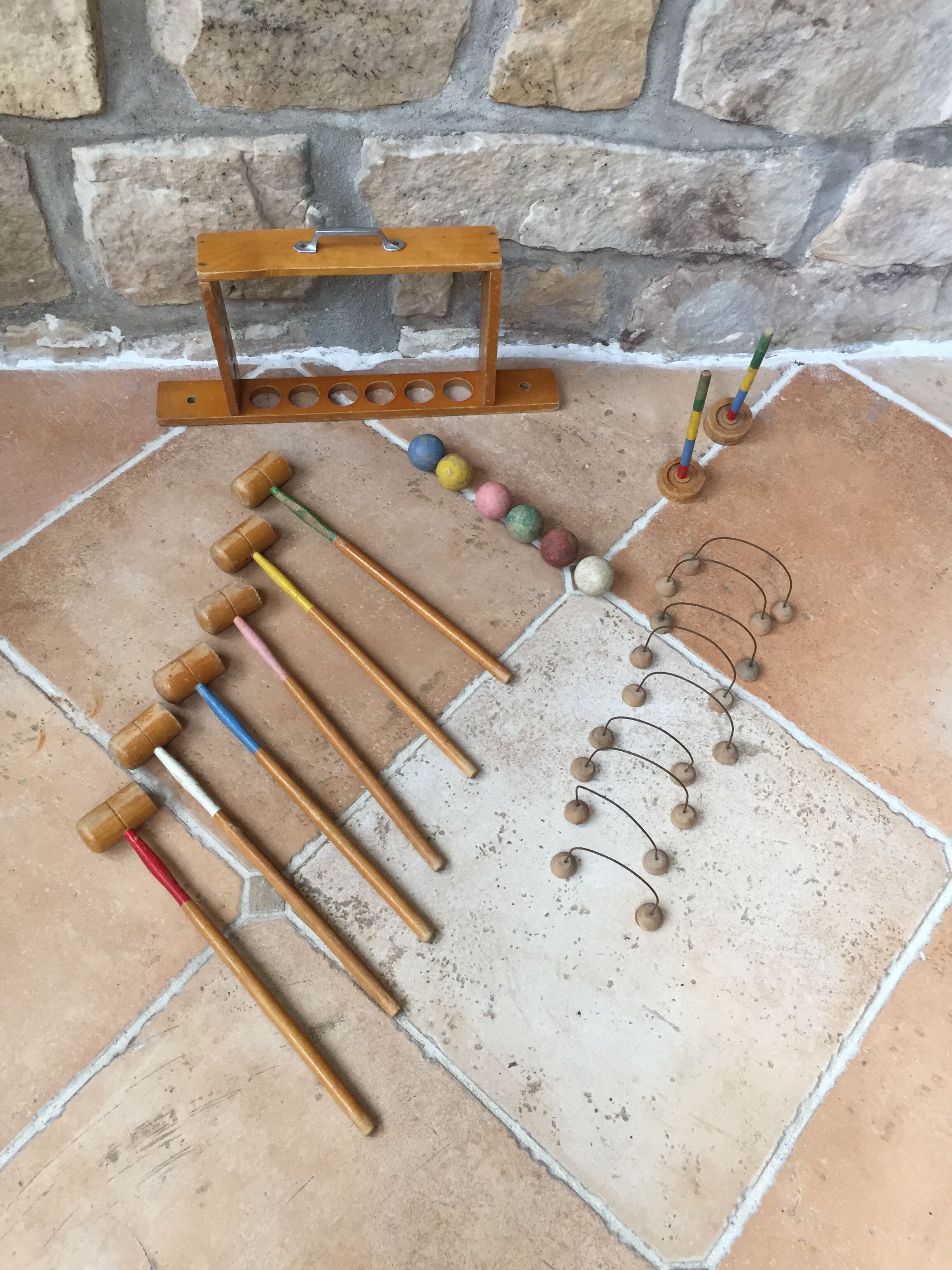 Jeu de croquet de salon vintage