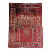 Tapis de prière fait main turc ancien de Konya 2,7' x 3,6' années 1920 - 1C1220