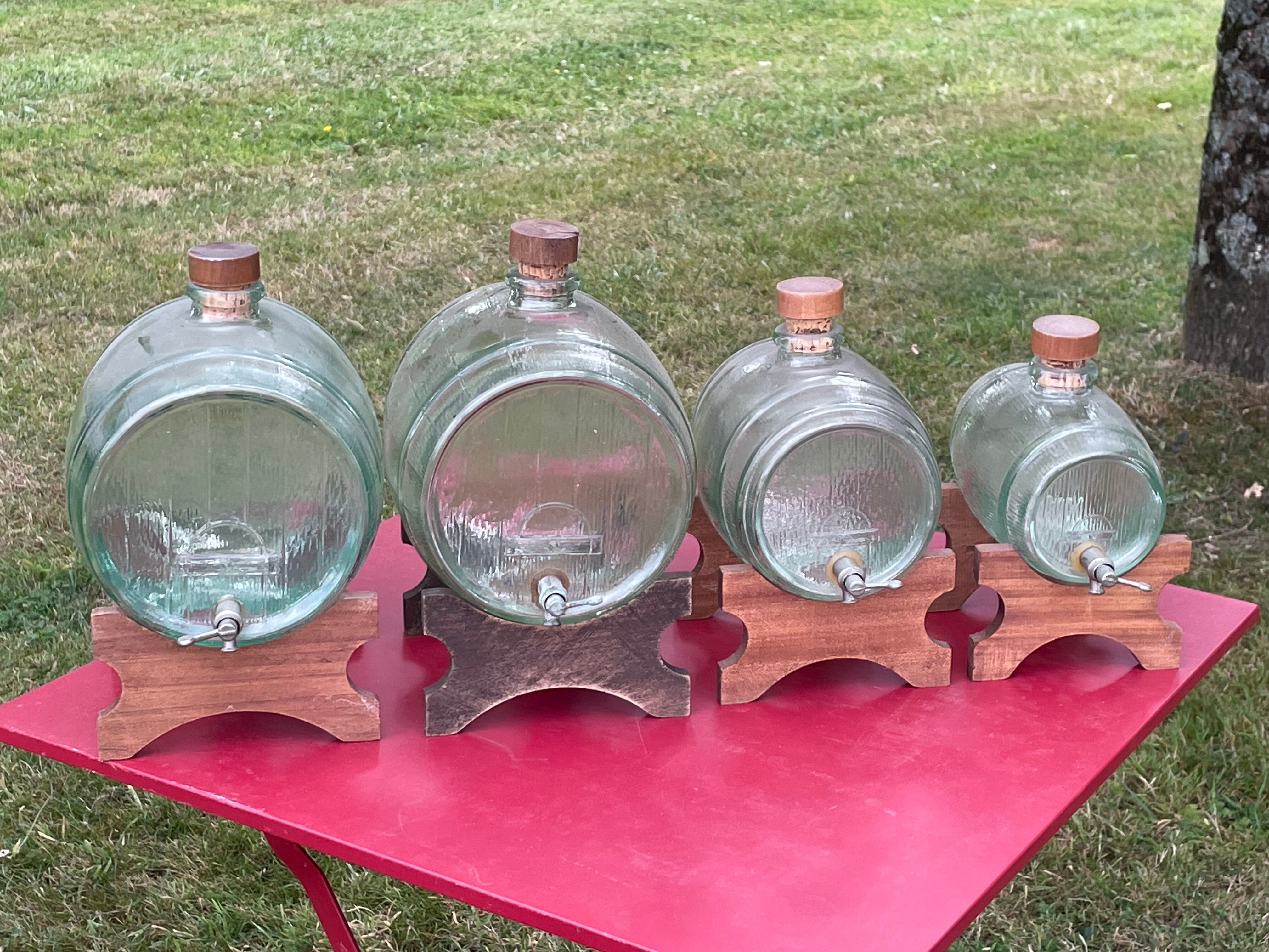 Set of 4 glass barrel