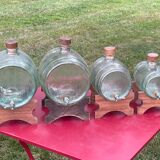 Set of 4 glass barrel