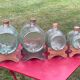 Set of 4 glass barrel