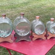 Set of 4 glass barrel