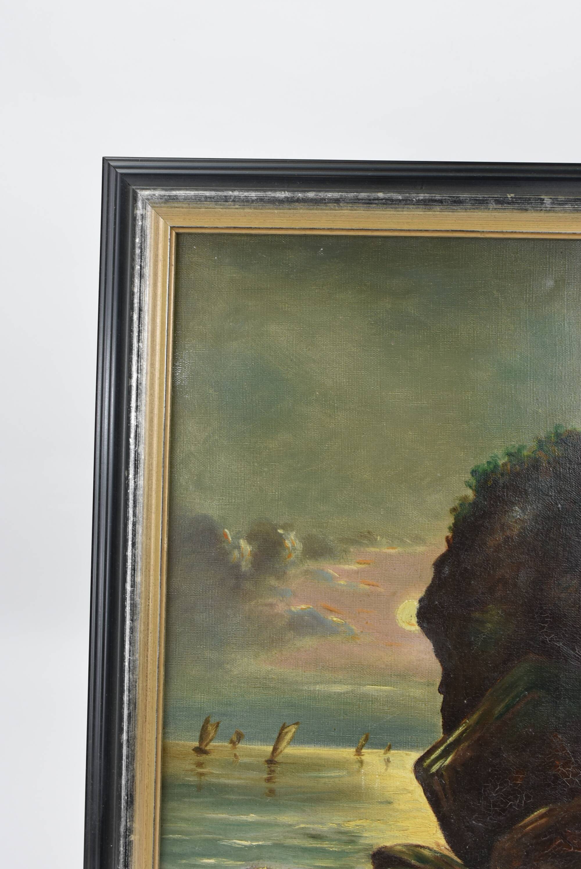 Oil on canvas seascape